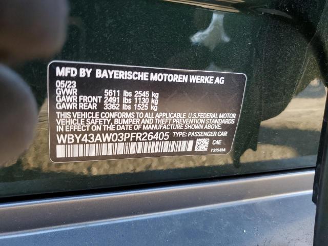 WBY43AW03PFR26405 - 2023 BMW I4 EDRIVE3 Yaşıl foto 12