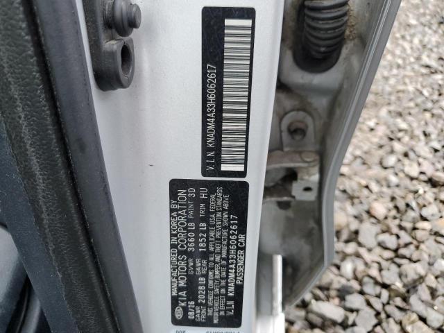 KNADM4A33H6062617 - 2017 KIA RIO LX SILVER photo 12