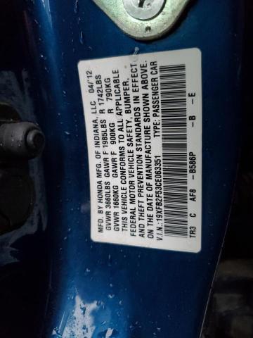 19XFB2F53CE063351 - 2012 HONDA CIVIC LX BLUE photo 12