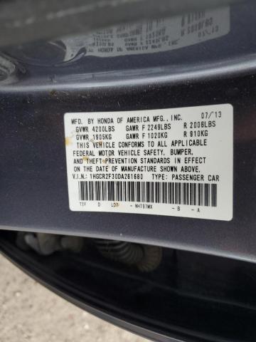 1HGCR2F30DA261680 - 2013 HONDA ACCORD LX GRAY photo 13