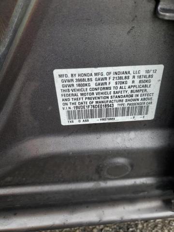 19VDE1F76DE018943 - 2013 ACURA ILX 20 TECH GRAY photo 12