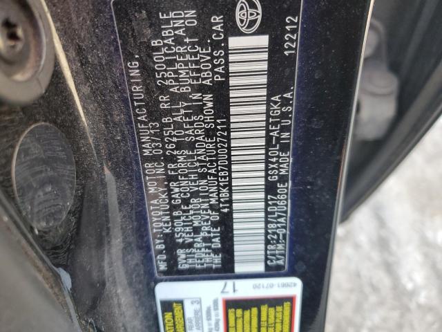 4T1BK1EB7DU027211 - 2013 TOYOTA AVALON BASE 黑色 照片 12