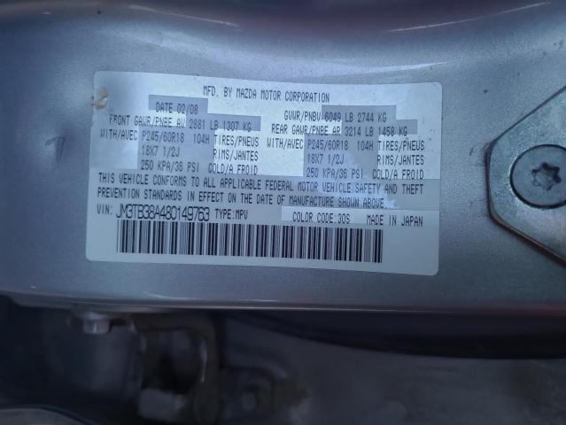 JM3TB38A480149763 - 2008 MAZDA CX-9 GRAY photo 13