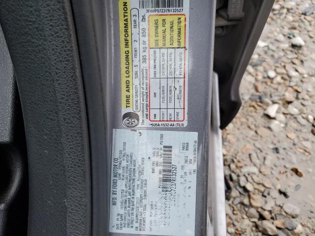 3FAHP07Z37R132527 - 2007 FORD FUSION SE GRAY photo 12