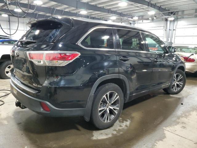 5TDJKRFH1GS285198 - 2016 TOYOTA HIGHLANDER XLE BLACK photo 3