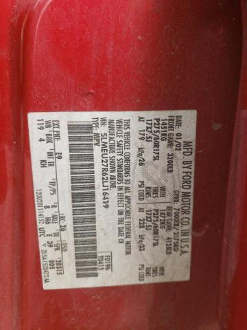 5LMEU27R62LJ16419 - 2002 LINCOLN NAVIGATOR წითელი ფოტო 12