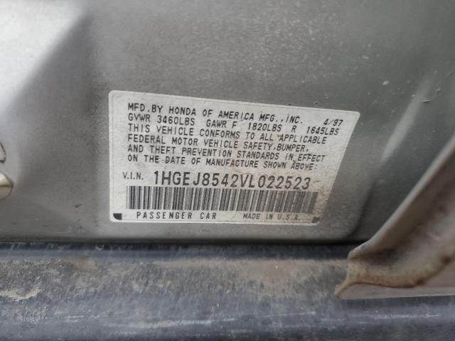 1HGEJ8542VL022523 - 1997 HONDA CIVIC EX SILVER photo 12