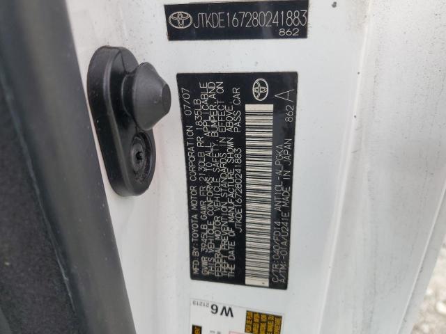 JTKDE167280241883 - 2008 TOYOTA SCION TC 白色 照片 12