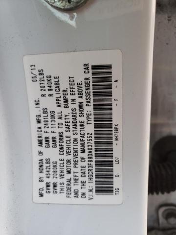 1HGCR3F89DA037552 - 2013 HONDA ACCORD EXL WHITE photo 12