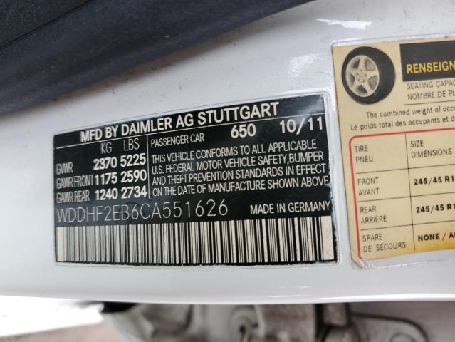 WDDHF2EB6CA551626 - 2012 MERCEDES-BENZ E 350 BLUETEC WHITE photo 12