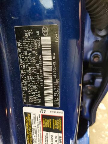 4T4BF3EK0BR110496 - 2011 TOYOTA CAMRY BASE BLUE photo 13