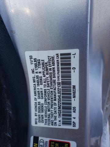 1HGEM22554L022130 - 2004 HONDA CIVIC LX SILVER photo 12