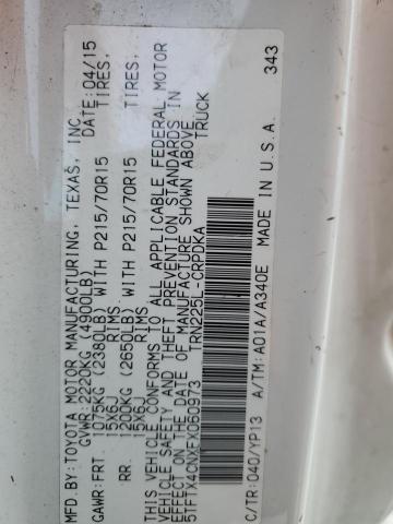 5TFTX4CNXFX060973 - 2015 TOYOTA TACOMA ACCESS CAB Ақ фото 12