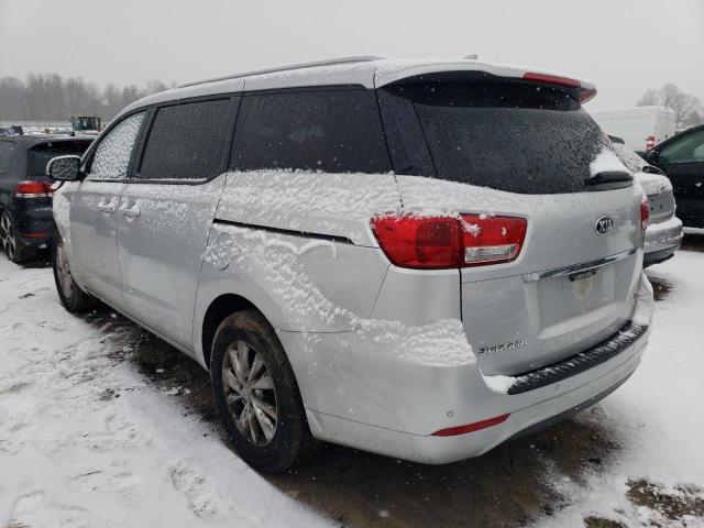 KNDMB5C13G6192518 - 2016 KIA SEDONA LX SILVER photo 2