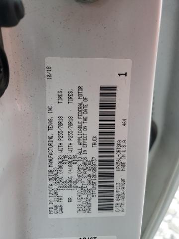 5TFUM5F12KX080737 - 2019 TOYOTA TUNDRA DOUBLE CAB SR/SR5 WHITE photo 13
