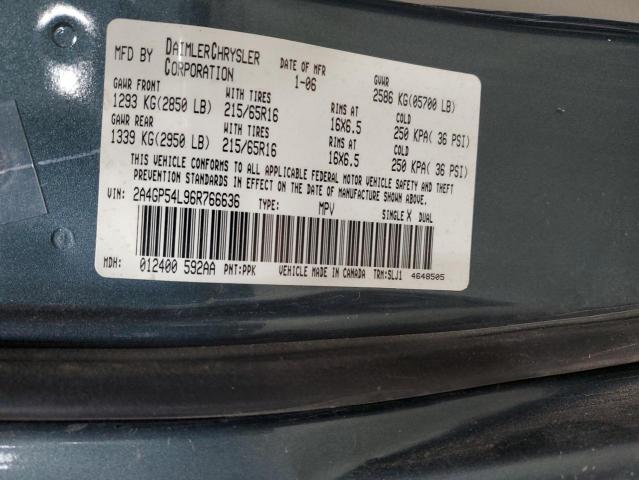 2A4GP54L96R766636 - 2006 CHRYSLER TOWN & COU TOURING BLUE photo 13