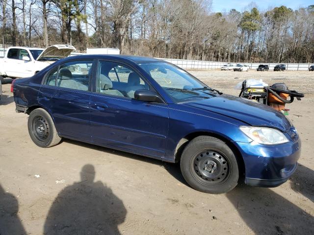 2HGES16535H529827 - 2005 HONDA CIVIC LX BLUE photo 4