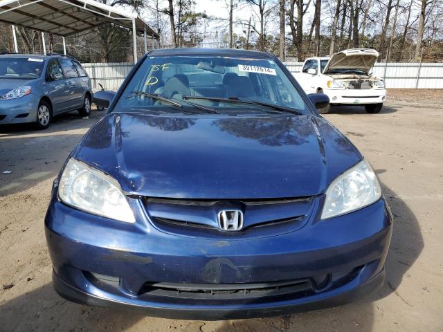 2HGES16535H529827 - 2005 HONDA CIVIC LX BLUE photo 5