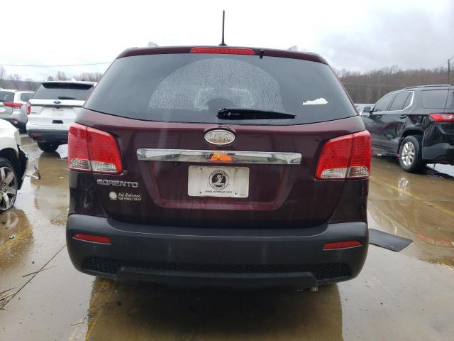 5XYKT3A6XDG353527 - 2013 KIA SORENTO LX BURGUNDY photo 6