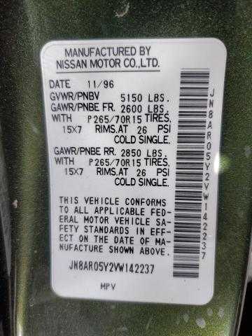 JN8AR05Y2VW142237 - 1997 NISSAN PATHFINDER LE 绿色 照片 13