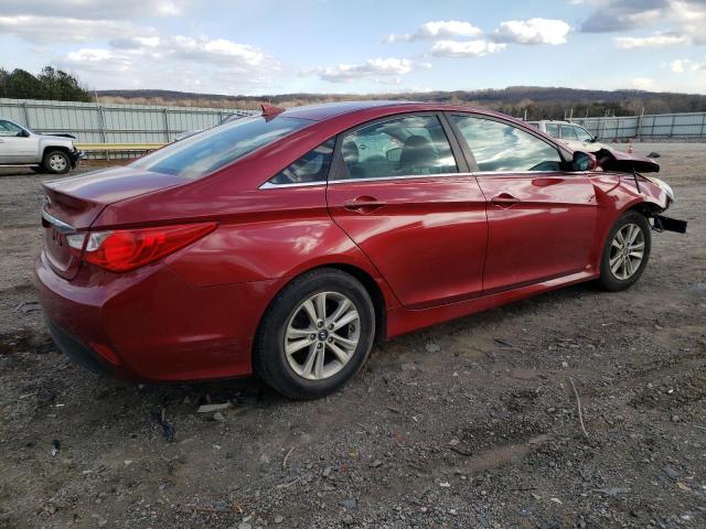 5NPEB4AC9EH890301 - 2014 HYUNDAI SONATA GLS RED photo 3