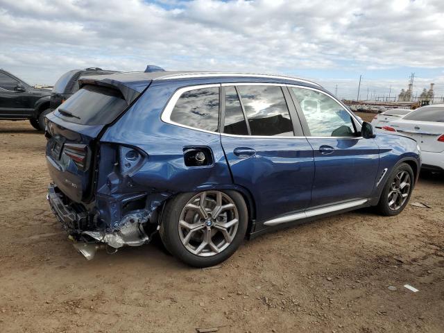 5UX43DP08N9L02059 - 2022 BMW X3 SDRIVE30I BLUE photo 3