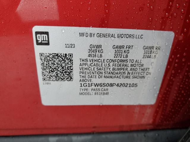 1G1FW6S08P4202105 - 2023 CHEVROLET BOLT EV 1LT RED photo 13