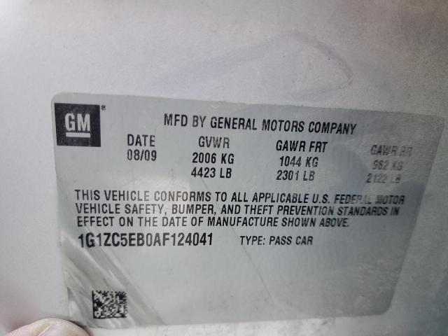 1G1ZC5EB0AF124041 - 2010 CHEVROLET MALIBU 1LT ვერცხლისფერი ფოტო 13