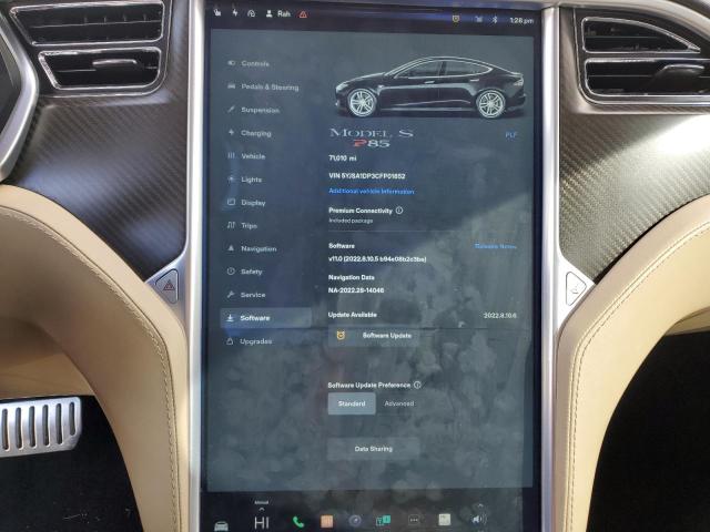 5YJSA1DP3CFP01852 - 2012 TESLA MODEL S Սև լուսանկար 9