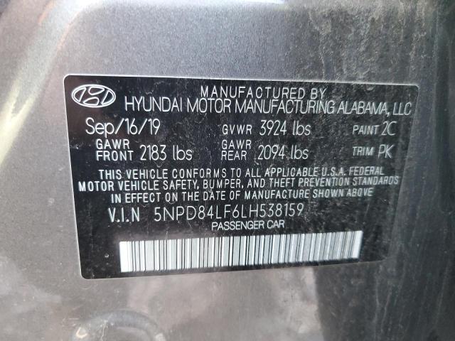 5NPD84LF6LH538159 - 2020 HYUNDAI ELANTRA SEL GRAY photo 13