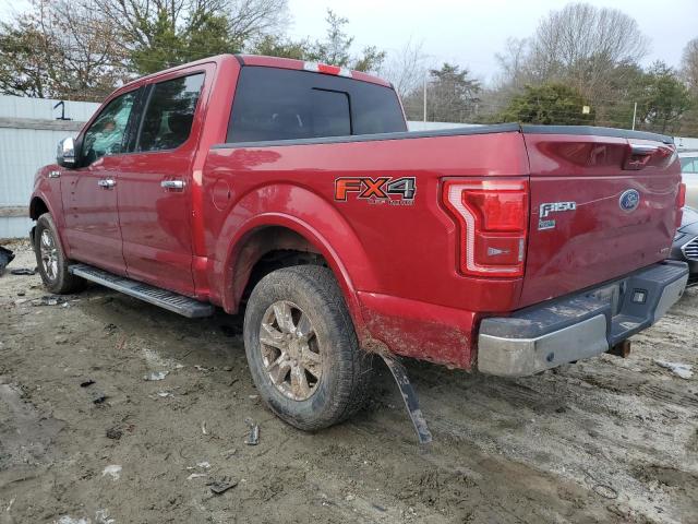 1FTEW1EFXFFC87618 - 2015 FORD F150 SUPERCREW RED photo 2