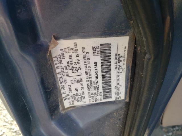 1FMRU1767WLA51865 - 1998 FORD EXPEDITION BLUE photo 12