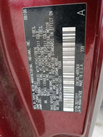 5TBRU34146S476072 - 2006 TOYOTA TUNDRA ACCESS CAB SR5 BURGUNDY photo 12