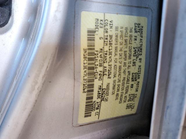 3N1BC13E47L371062 - 2007 NISSAN VERSA S SILVER photo 13