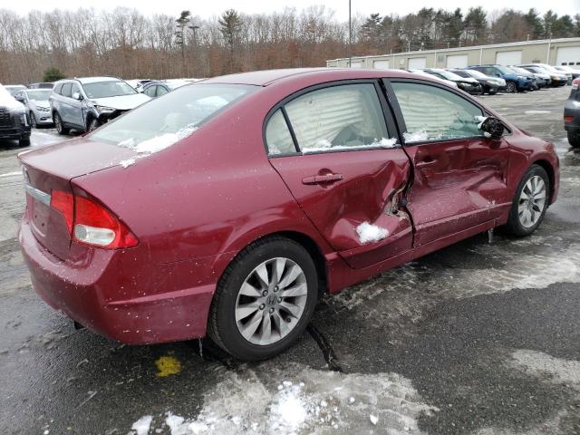 2HGFA16859H528301 - 2009 HONDA CIVIC EX RED photo 3