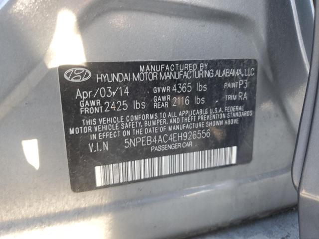 5NPEB4AC4EH926556 - 2014 HYUNDAI SONATA GLS GRAY photo 12