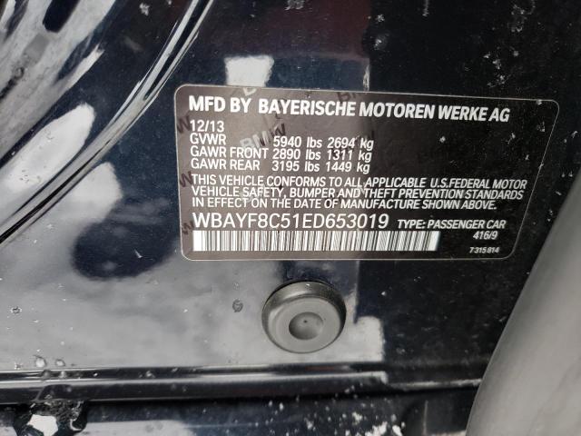 WBAYF8C51ED653019 - 2014 BMW 750 LXI BLACK photo 12