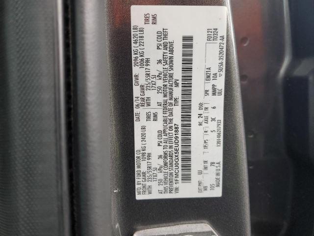 1FMCU0GX5EUD91887 - 2014 FORD ESCAPE SE GRAY photo 12