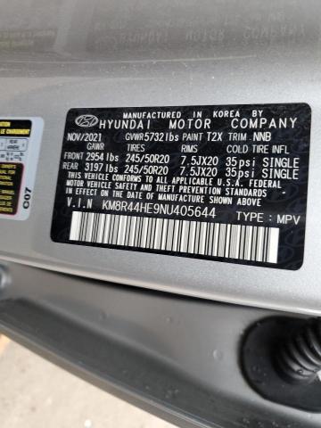 KM8R44HE9NU405644 - 2022 HYUNDAI PALISADE SEL SILVER photo 12