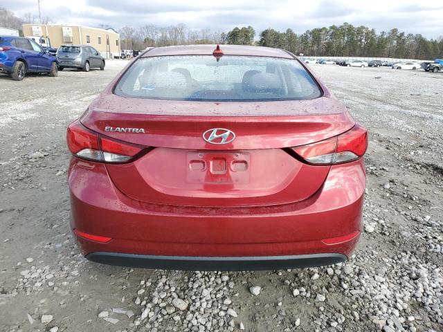 5NPDH4AE7GH704916 - 2016 HYUNDAI ELANTRA SE RED photo 6