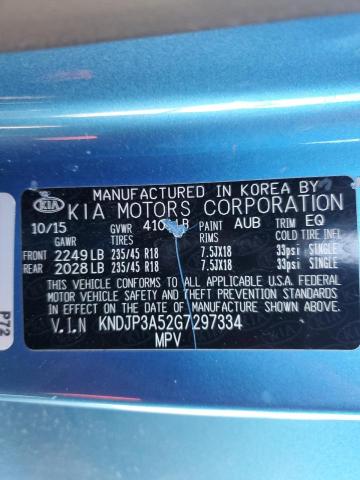 KNDJP3A52G7297334 - 2016 KIA SOUL + BLUE photo 12