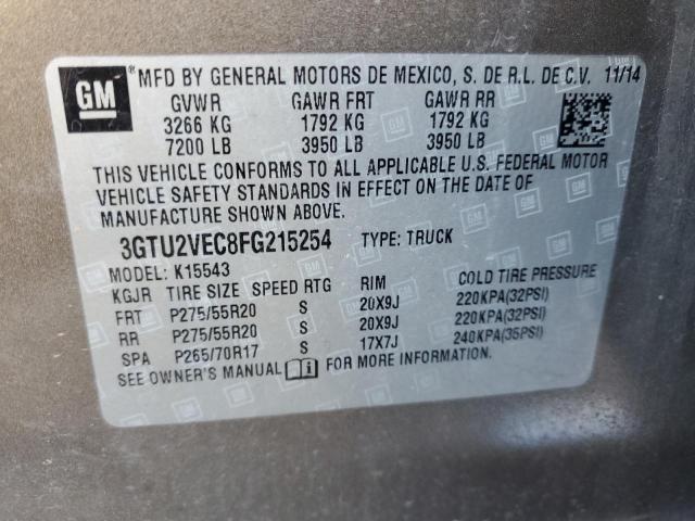 3GTU2VEC8FG215254 - 2015 GMC SIERRA K1500 SLT CHARCOAL photo 12