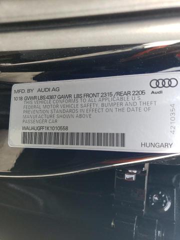 WAUAUGFF1K1010558 - 2019 AUDI A3 PREMIUM BLACK photo 12