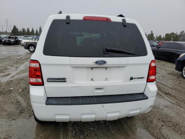 1FMCU5K37AKA47114 - 2010 FORD ESCAPE HYBRID WHITE photo 6