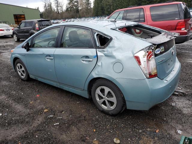 JTDKN3DU0D5697705 - 2013 TOYOTA PRIUS BLUE photo 2