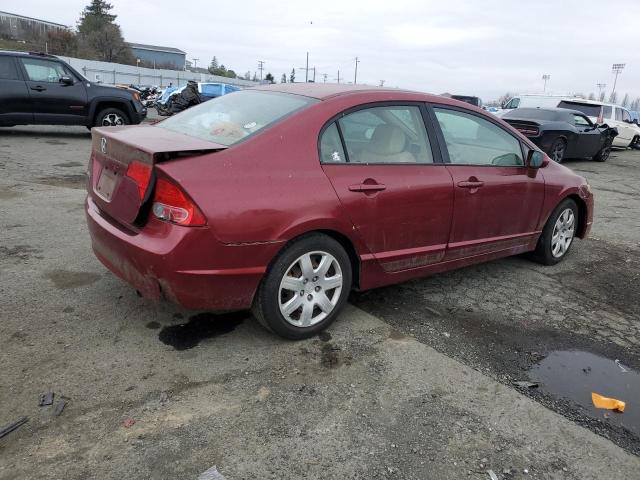 2HGFA16516H511593 - 2006 HONDA CIVIC LX BURGUNDY photo 3