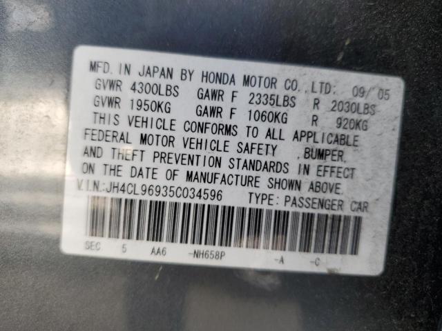 JH4CL96935C034596 - 2005 ACURA TSX GRAY photo 13