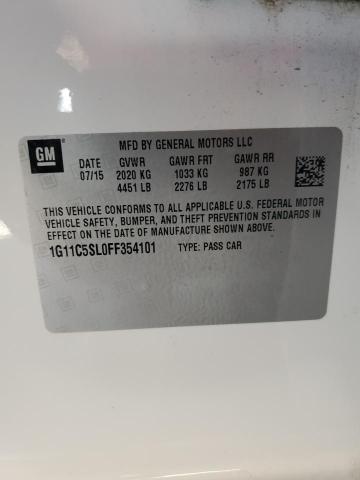 1G11C5SL0FF354101 - 2015 CHEVROLET MALIBU 1LT 白色 照片 12