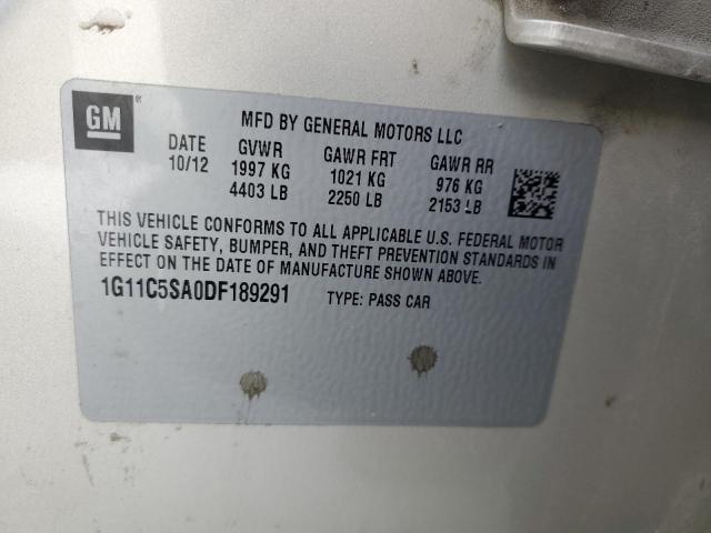 1G11C5SA0DF189291 - 2013 CHEVROLET MALIBU 1LT GOLD photo 13