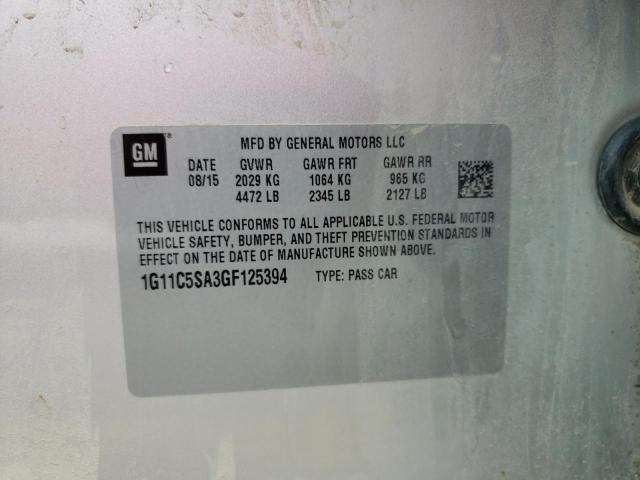 1G11C5SA3GF125394 - 2016 CHEVROLET MALIBU LIM LT 银色 照片 13